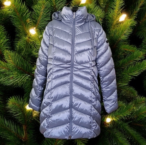 Sam Edelman Women's Metallic Silver Puffer Jacket Size XXL - Picture 2 of 10